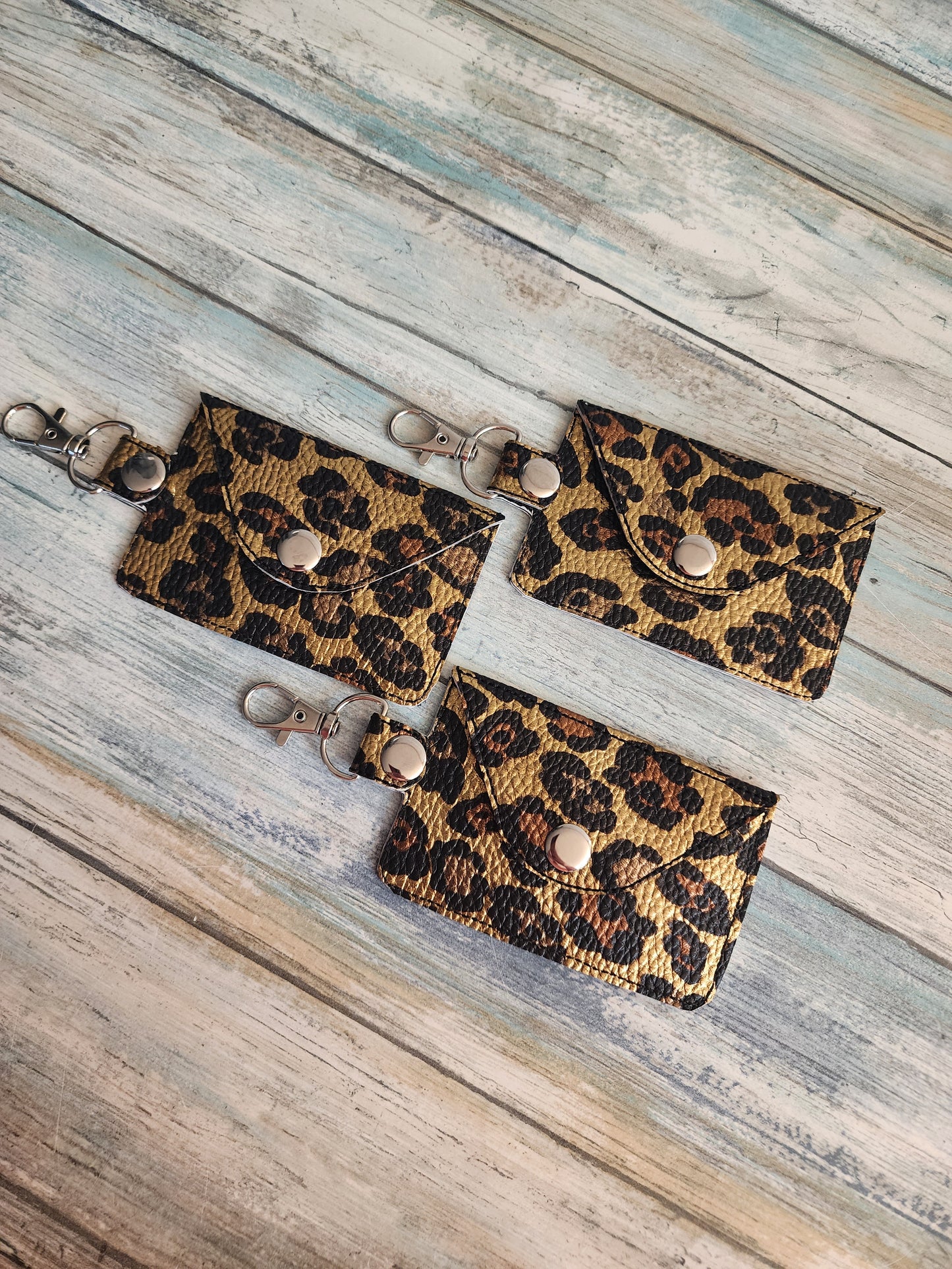 Leopard Print, simple, Keychain wallets, single pocket wallet, small wallet, mini keychain wallet, slim keychain wallet, card wallet, ID wallet