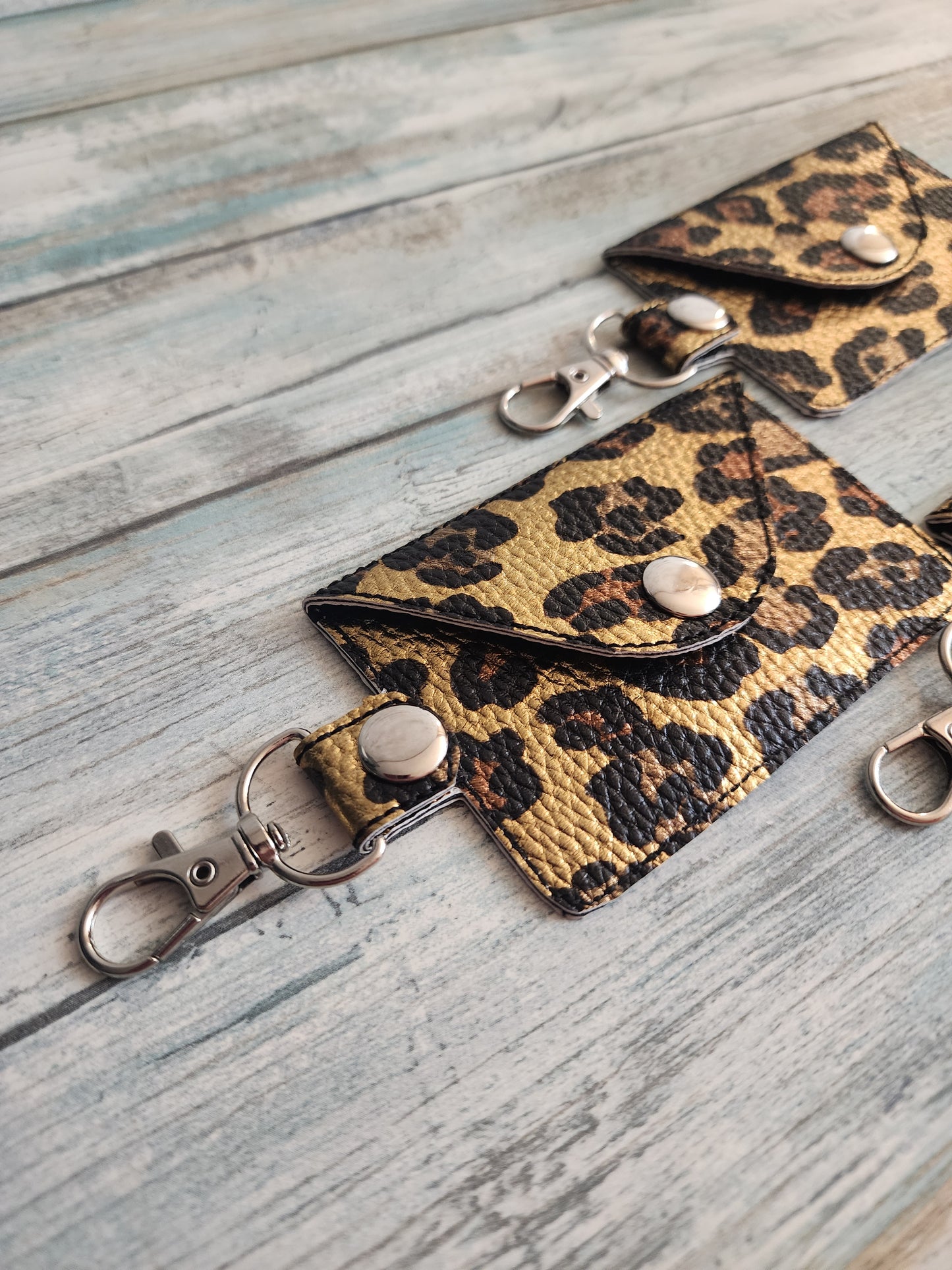 Leopard Print, simple, Keychain wallets, single pocket wallet, small wallet, mini keychain wallet, slim keychain wallet, card wallet, ID wallet
