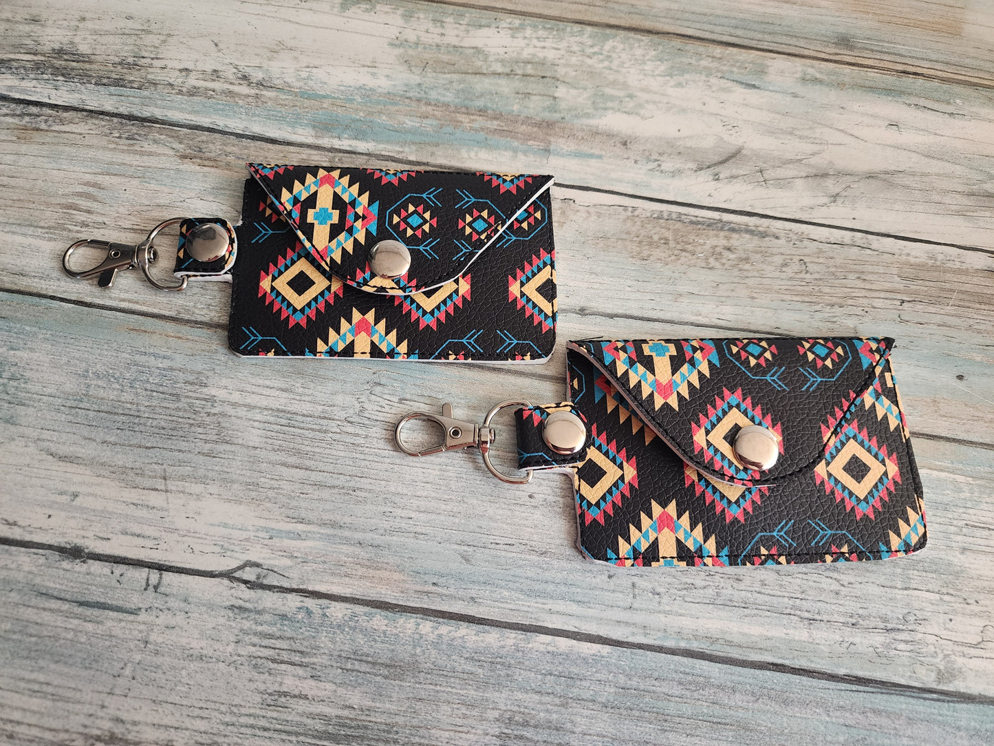 Tribal Print, simple, Keychain wallets, single pocket wallet, small wallet, mini keychain wallet, slim keychain wallet, card wallet, ID wallet