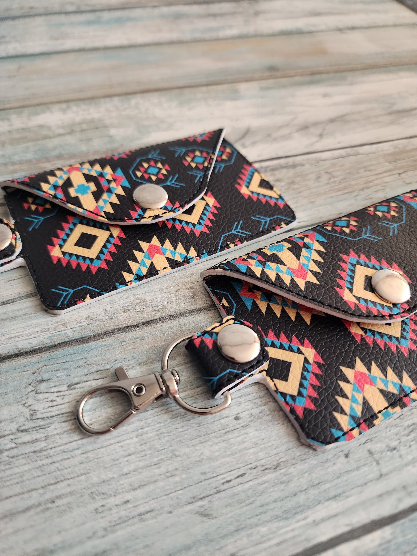Tribal Print, simple, Keychain wallets, single pocket wallet, small wallet, mini keychain wallet, slim keychain wallet, card wallet, ID wallet