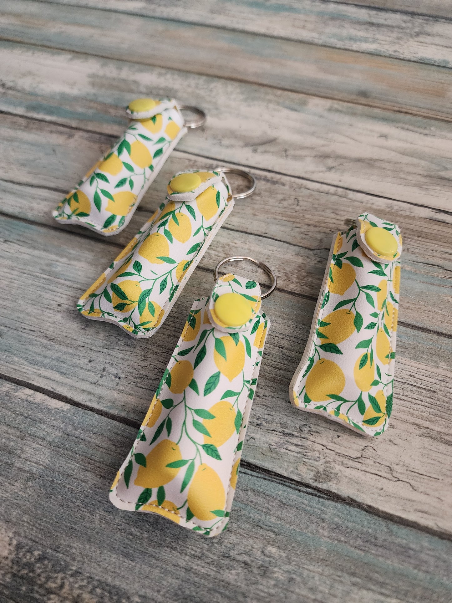 Lemons, ChapStick Holder, Lip Balm Keychain, Snap Keychain, Snap Holder, Keychain Accessories, Simple, Chapstick pouch, Bag Accessories