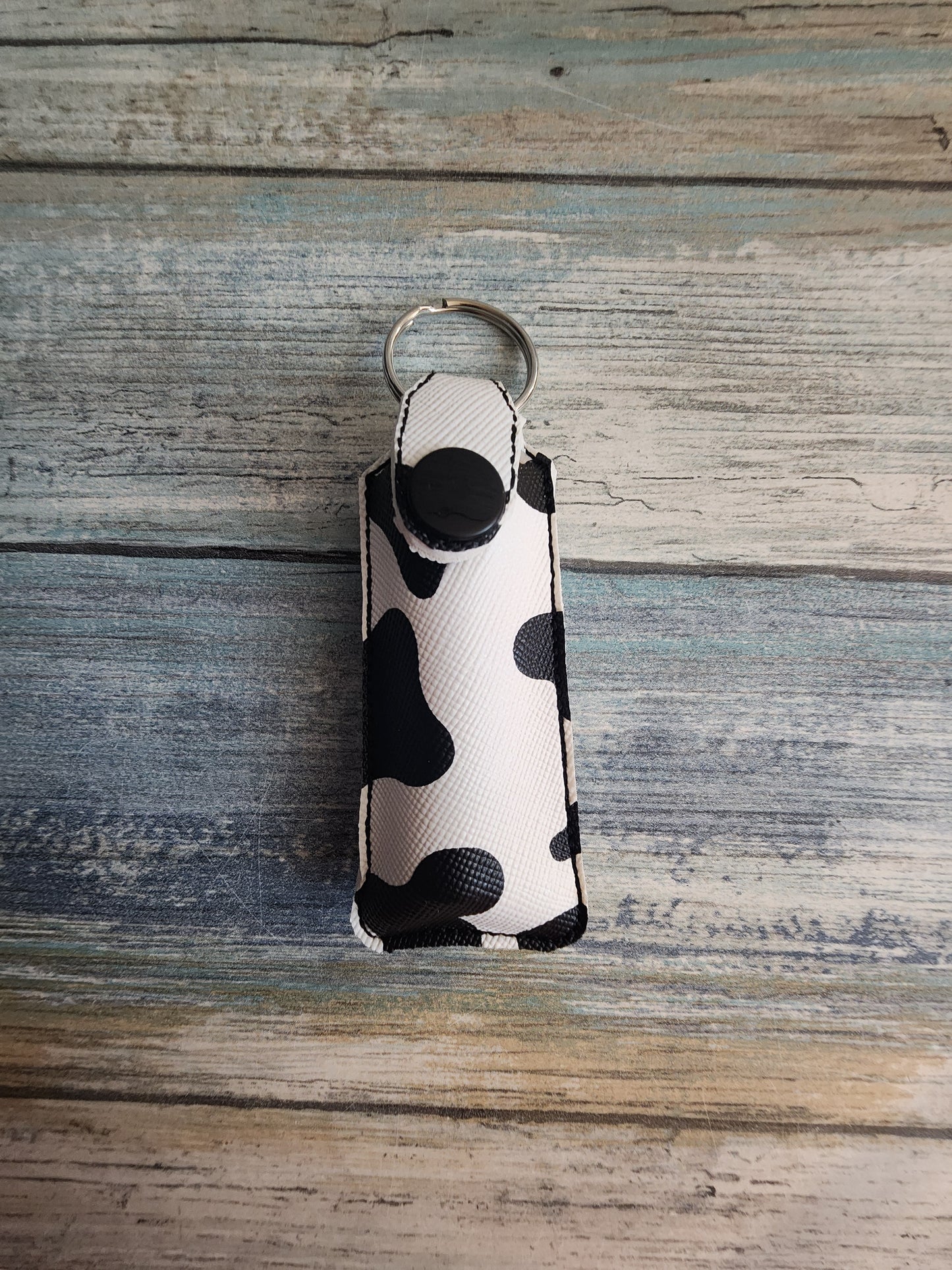 Cow Print, ChapStick Holder, Lip Balm Keychain, Snap Keychain, Snap Holder, Keychain Accessories, Simple, Chapstick pouch, Bag Accessories