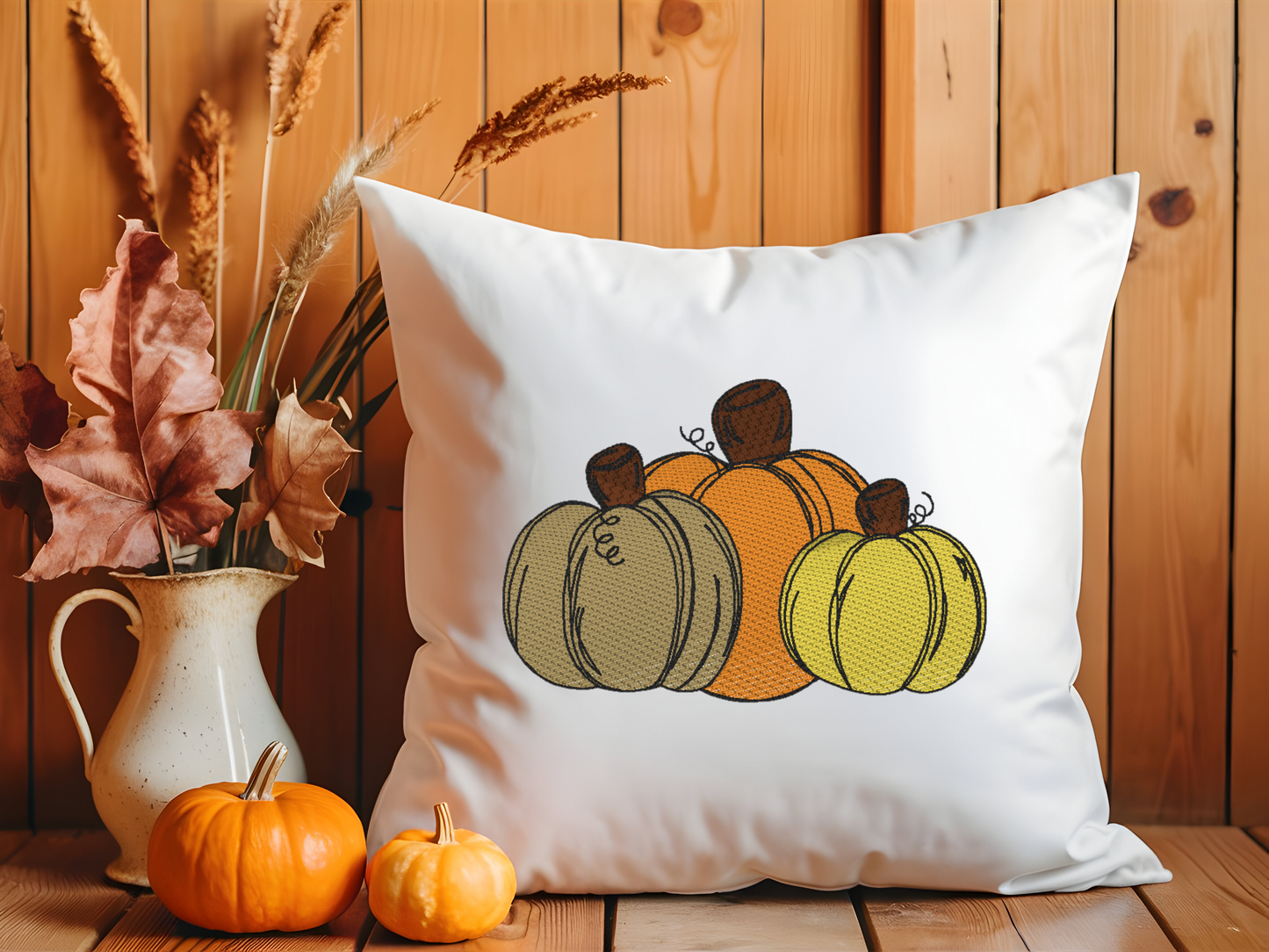 Pumpkins Sketch Design, Fall design, Pumpkin embroidery design, machine embroidery, DIGITAL FILE
