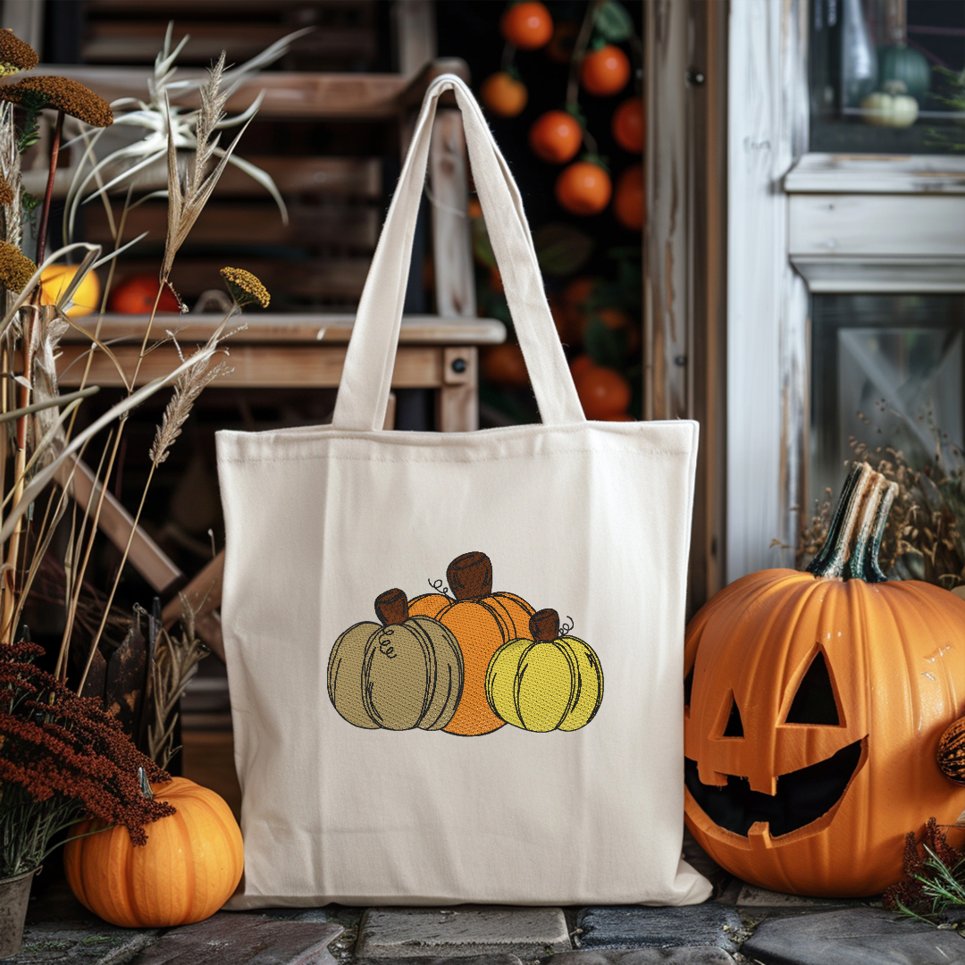 Pumpkins Sketch Design, Fall design, Pumpkin embroidery design, machine embroidery, DIGITAL FILE