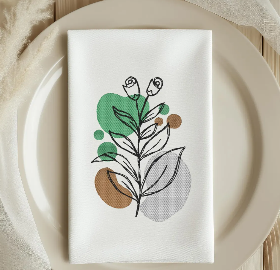 botanical flower embroidery design, sketch design, instant download, machine embroidery, flower 1, DIGITAL FILE