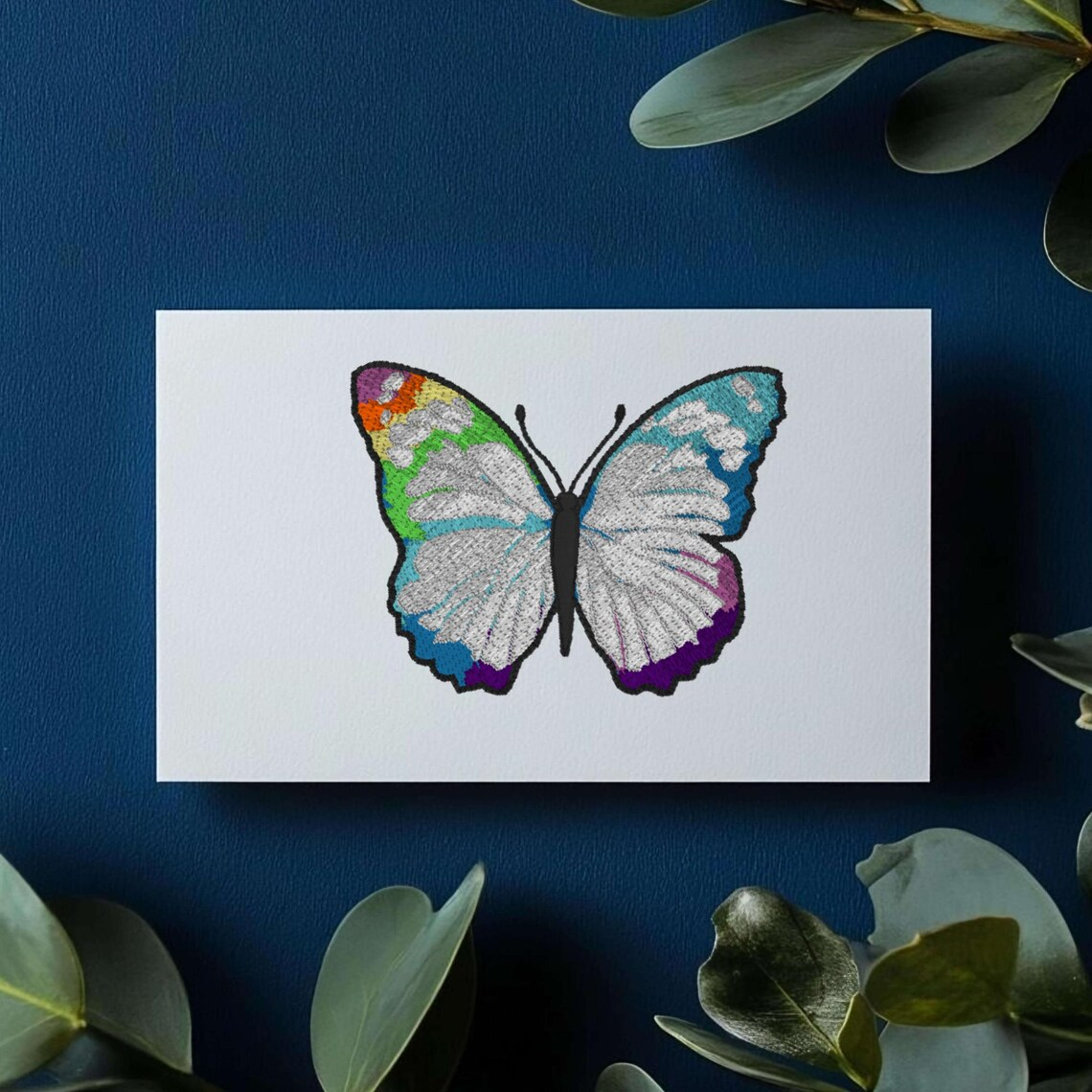 rainbow butterfly embroidery design, filled butterfly design, colorful butterfly, instant download, machine embroidery, DIGITAL FILE