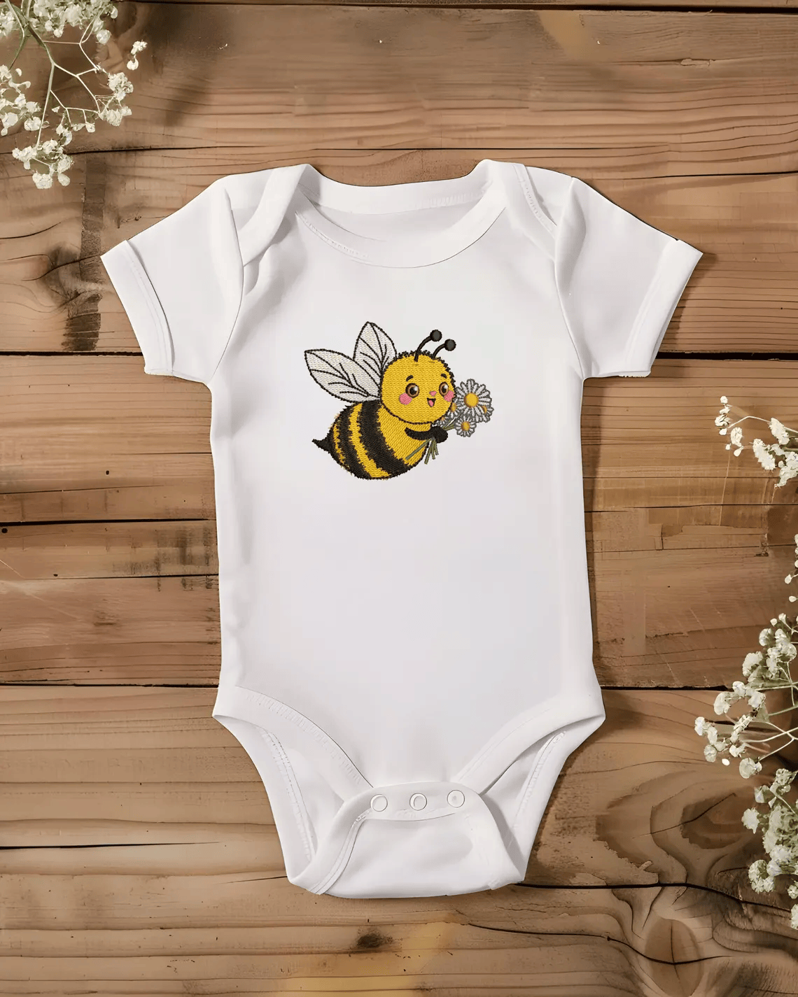 Charming Daisy and Bee Embroidery Design, Daisy bee, bee with flower, embroidered bee, instant download, machine embroidery, DIGITAL FILE