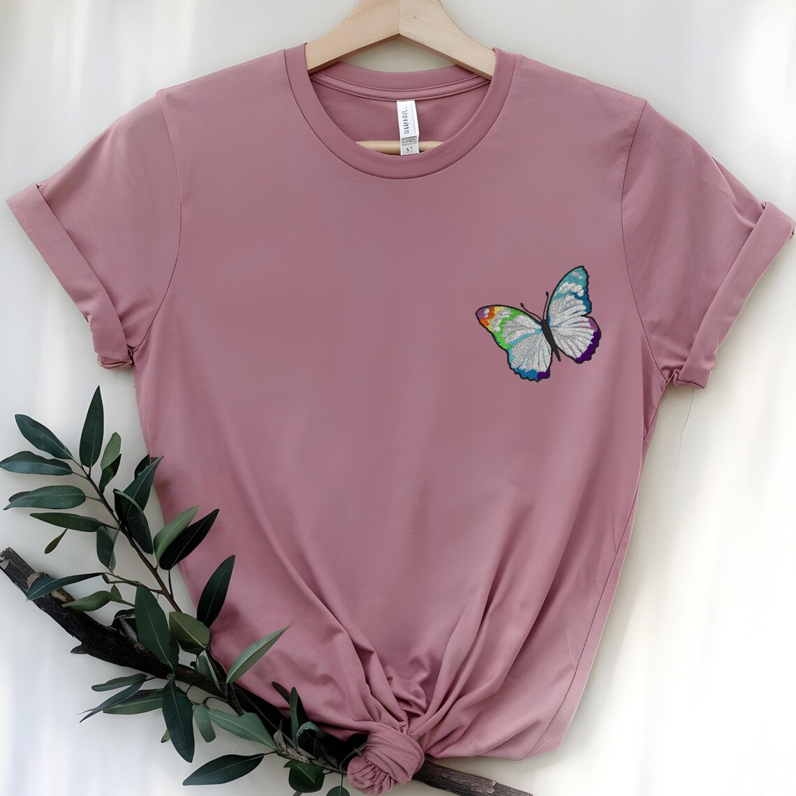 rainbow butterfly embroidery design, filled butterfly design, colorful butterfly, instant download, machine embroidery, DIGITAL FILE