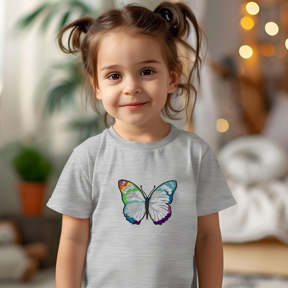 rainbow butterfly embroidery design, filled butterfly design, colorful butterfly, instant download, machine embroidery, DIGITAL FILE