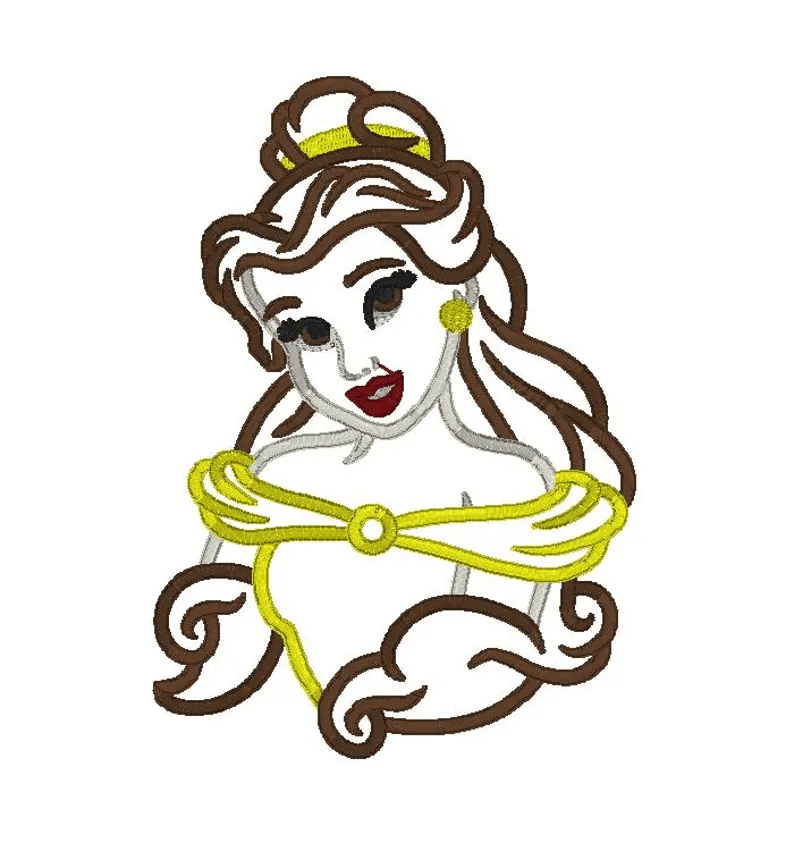 Magical Belle Applique Embroidery Design, Instant Download, Princess, Themed Embroidery, DIGITAL FILE