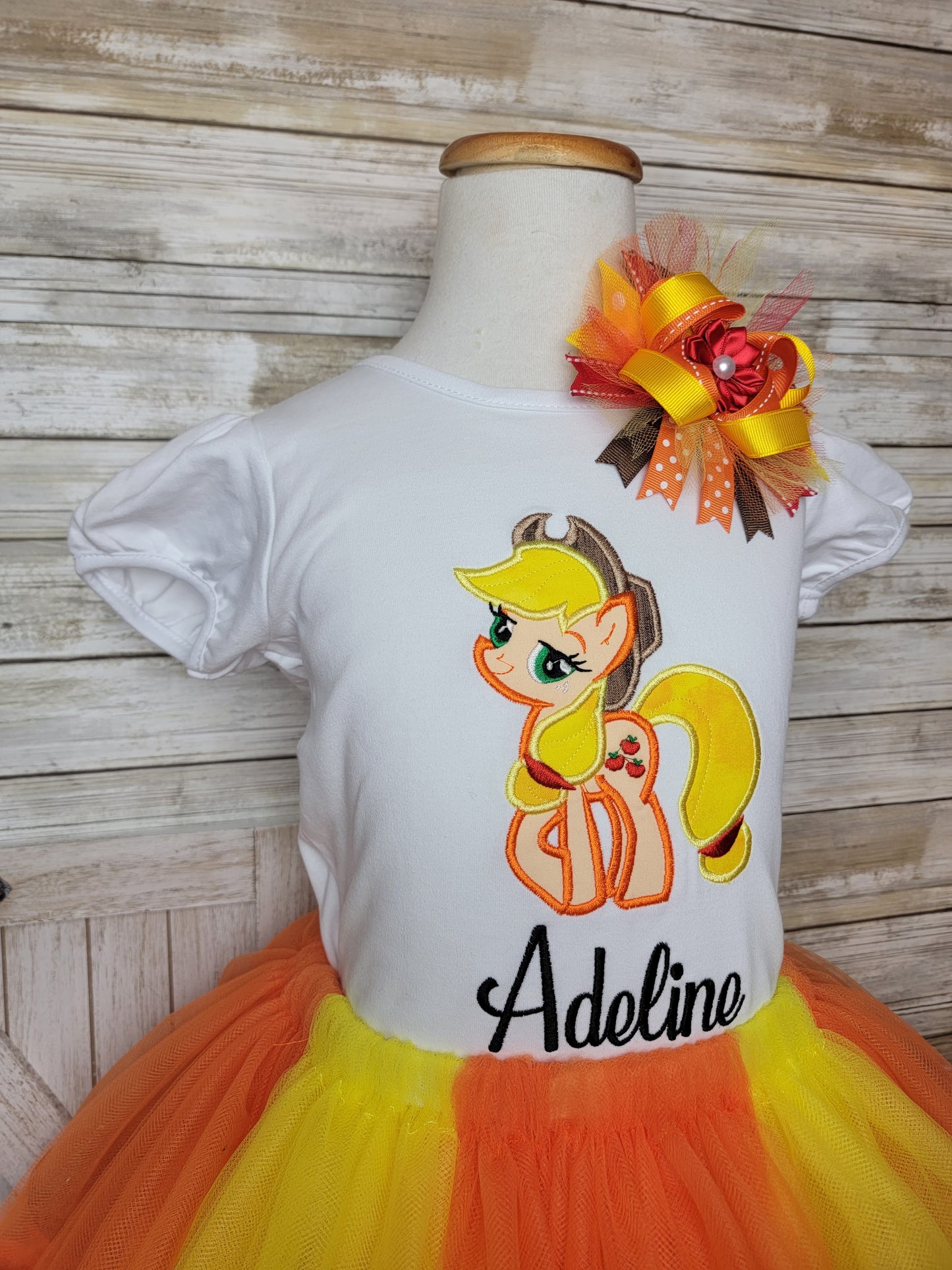 Orange and Yellow Pony, Personalized Tutu Outfit, Party Theme, Matching Pony Outfit, Themed Party, Tutu Set for Girls, Birthday Outfit