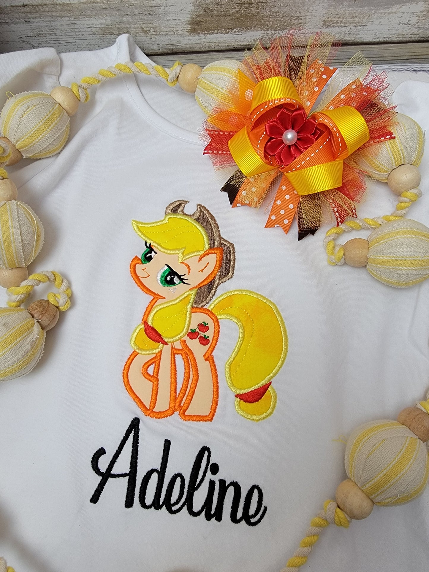 Orange and Yellow Pony, Personalized Tutu Outfit, Party Theme, Matching Pony Outfit, Themed Party, Tutu Set for Girls, Birthday Outfit