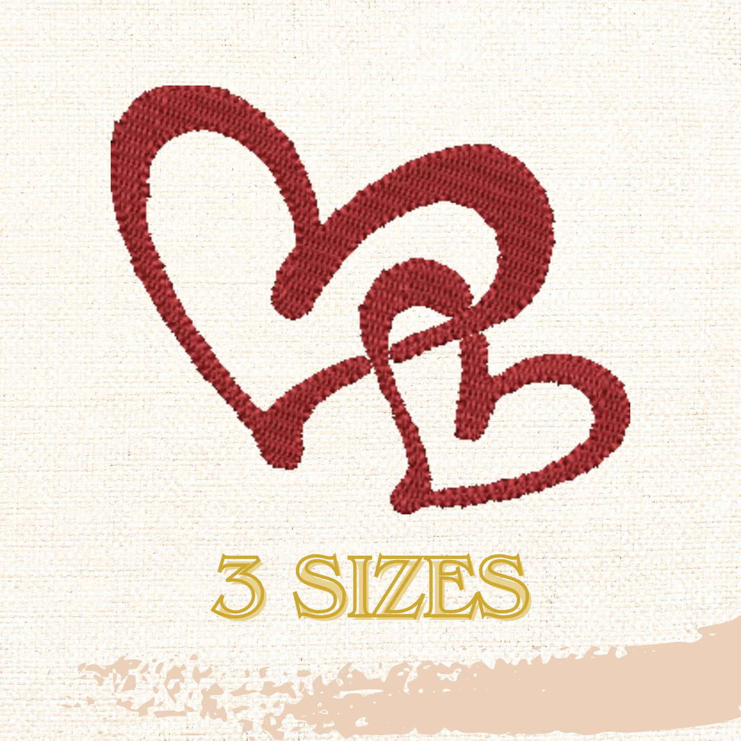 locking hearts embroidery design, filled heart, instant download, machine embroidery, DIGITAL FILE