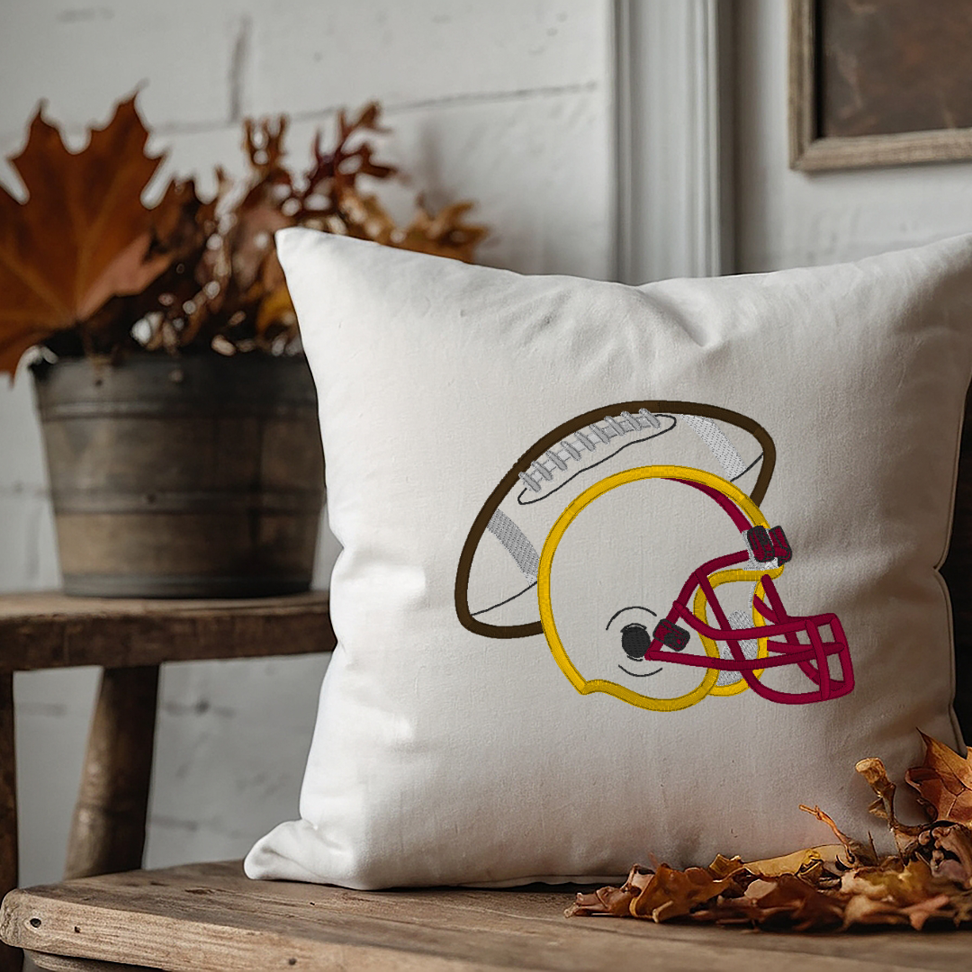 Football and helmet, applique design, football season, fall sports, machine embroidery, DIGITAL FILE