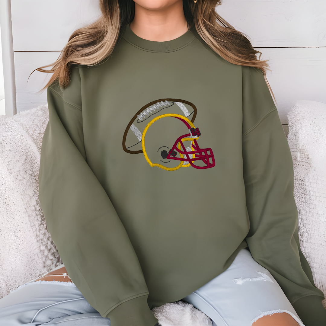 Football and helmet, applique design, football season, fall sports, machine embroidery, DIGITAL FILE