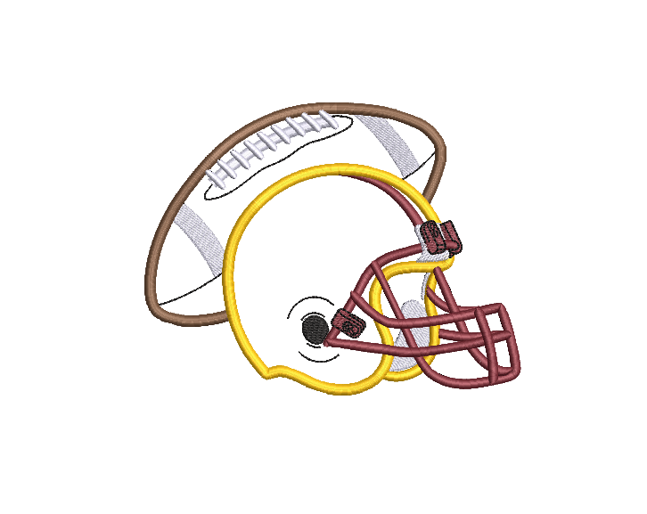 Football and helmet, applique design, football season, fall sports, machine embroidery, DIGITAL FILE