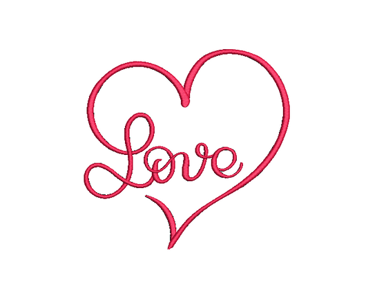 Love Heart, heart shaped design, love embroidery design, machine embroidery, DIGITAL FILE