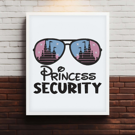 princess security, Dad design, family vacation, gifts for dad, machine embroidery, DIGITAL FILE