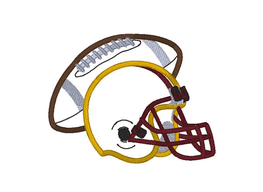 Football and helmet, applique design, football season, fall sports, machine embroidery, DIGITAL FILE