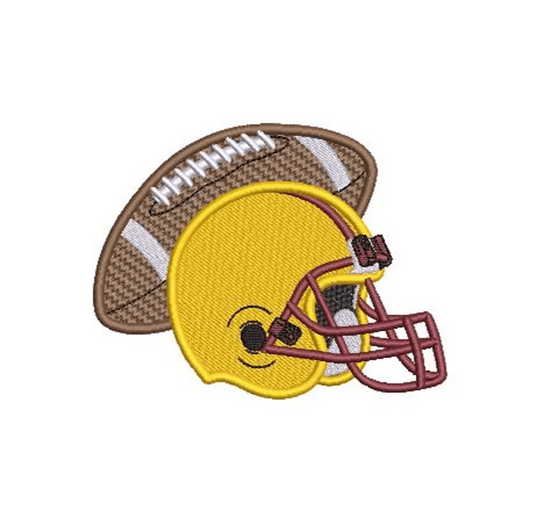 Football and helmet, fill stitch, football season, fall sports, machine embroidery, DIGITAL FILE