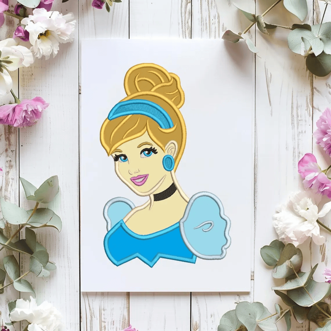 Cinderella, princess design, themed design, instant download, machine embroidery, DIGITAL FILE