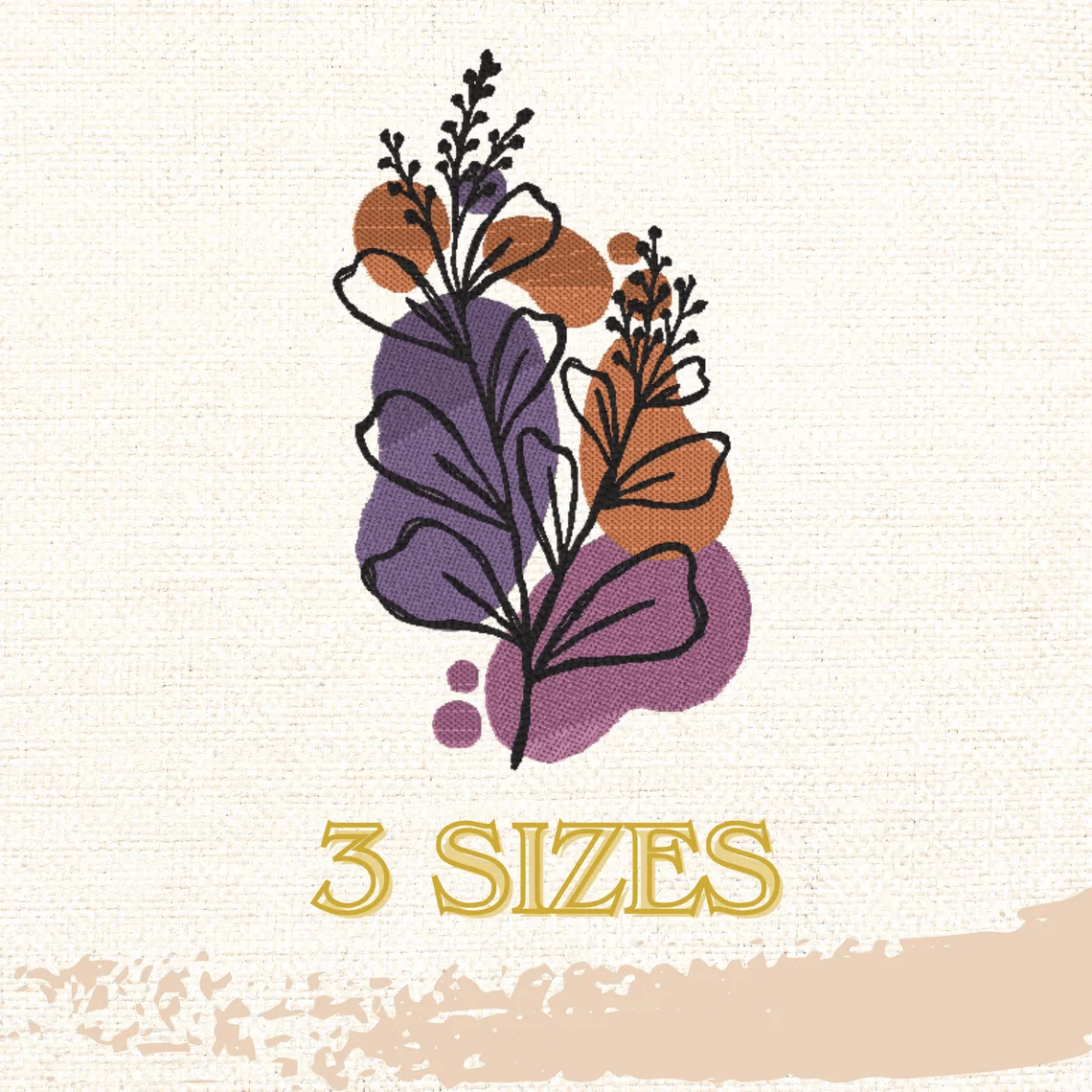 botanical flower embroidery design, simple flower, sketch design, instant download, machine embroidery, flower 2, DIGITAL FILE