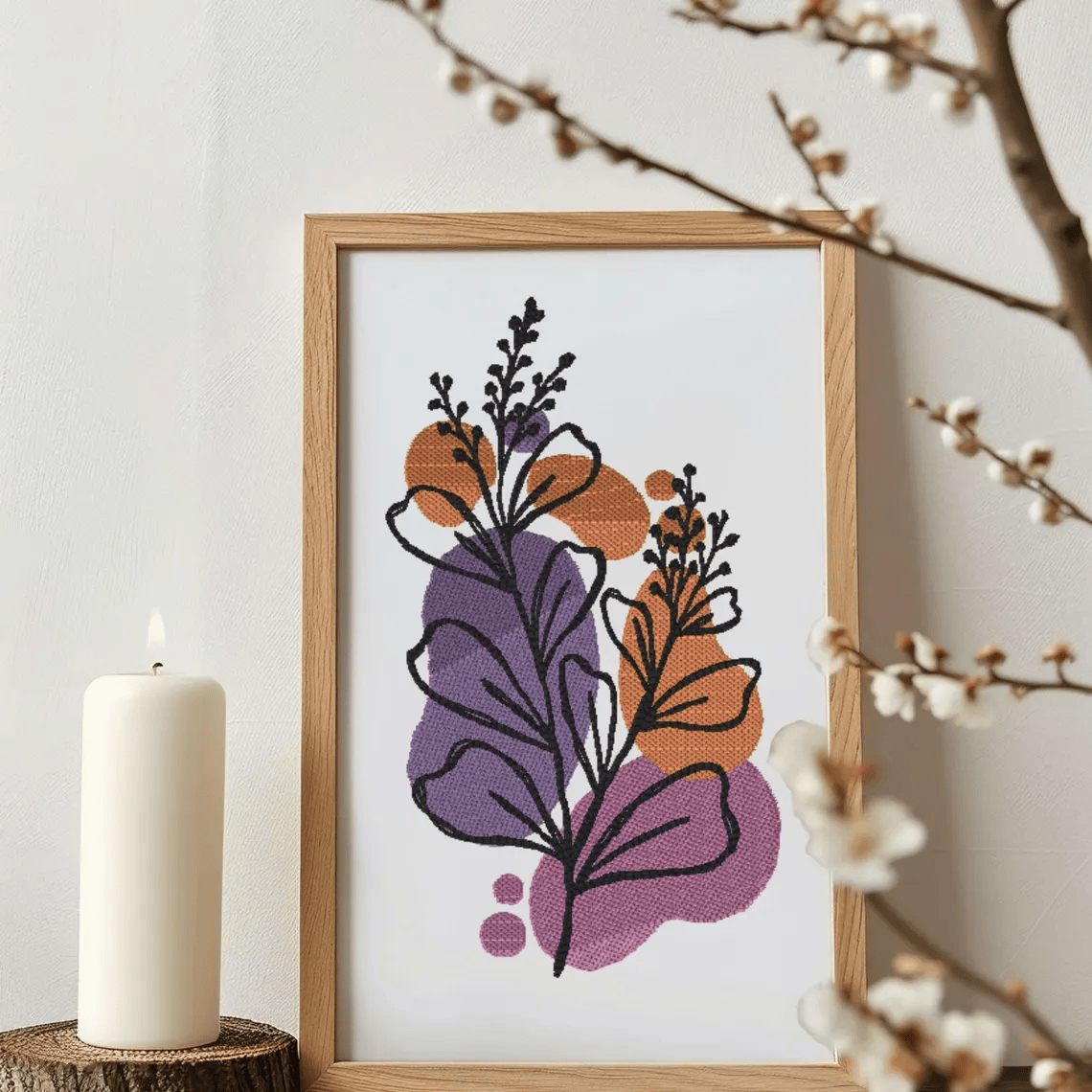 botanical flower embroidery design, simple flower, sketch design, instant download, machine embroidery, flower 2, DIGITAL FILE