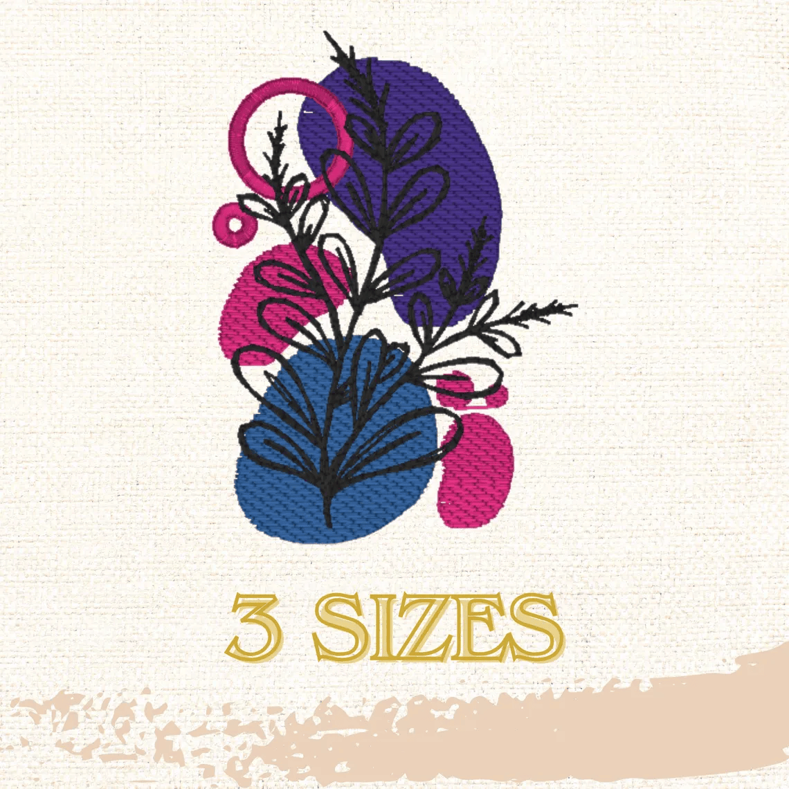 botanical flower embroidery design, simple flower, sketch design, instant download, machine embroidery, flower 3, DIGITAL FILE