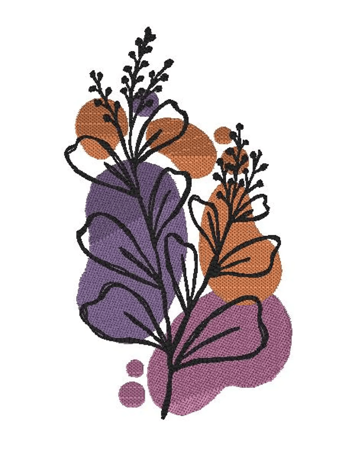 botanical flower embroidery design, simple flower, sketch design, instant download, machine embroidery, flower 2, DIGITAL FILE
