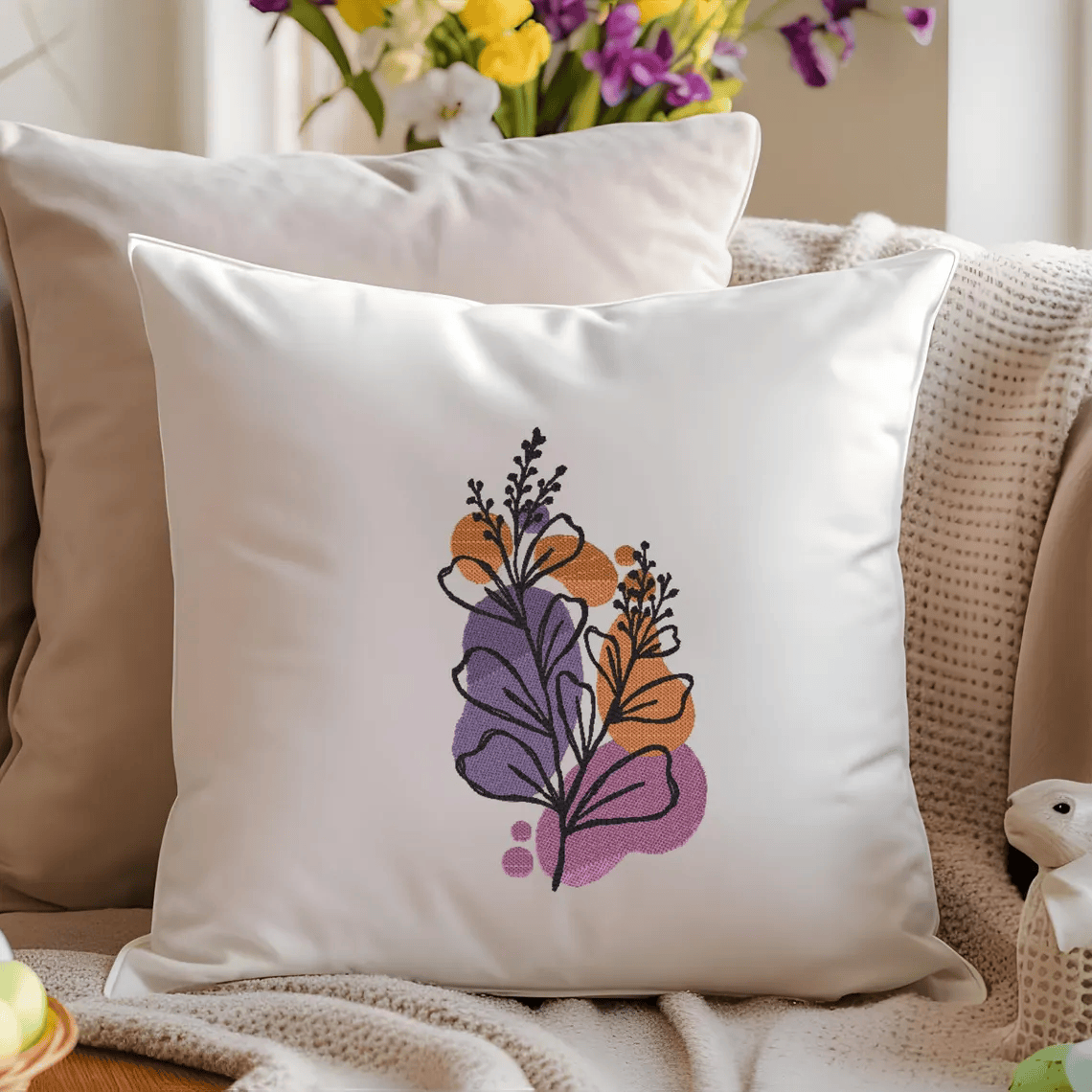 botanical flower embroidery design, simple flower, sketch design, instant download, machine embroidery, flower 2, DIGITAL FILE