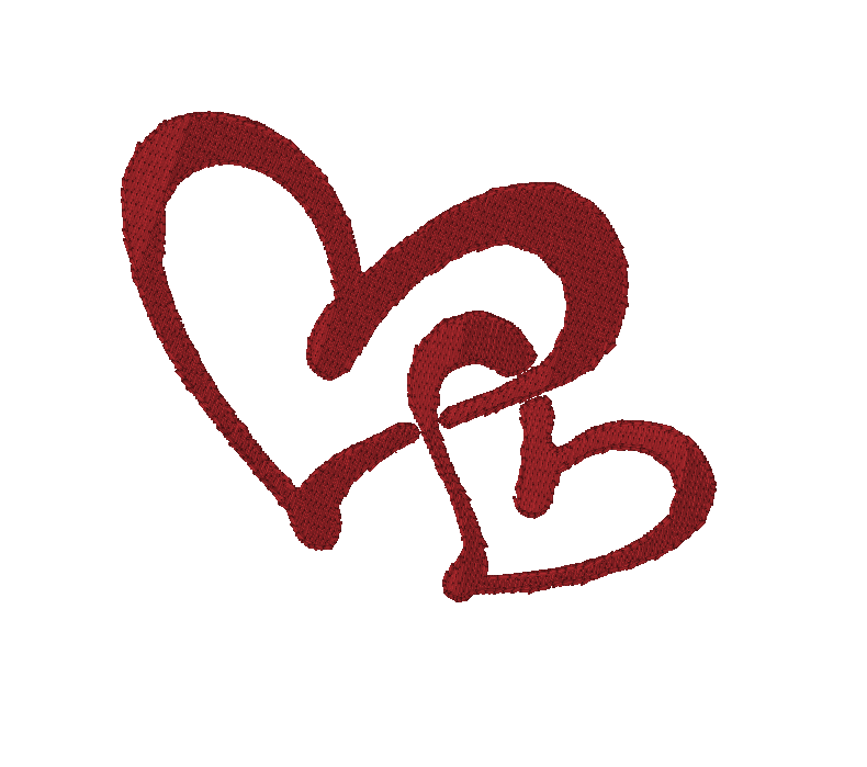 locking hearts embroidery design, filled heart, instant download, machine embroidery, DIGITAL FILE